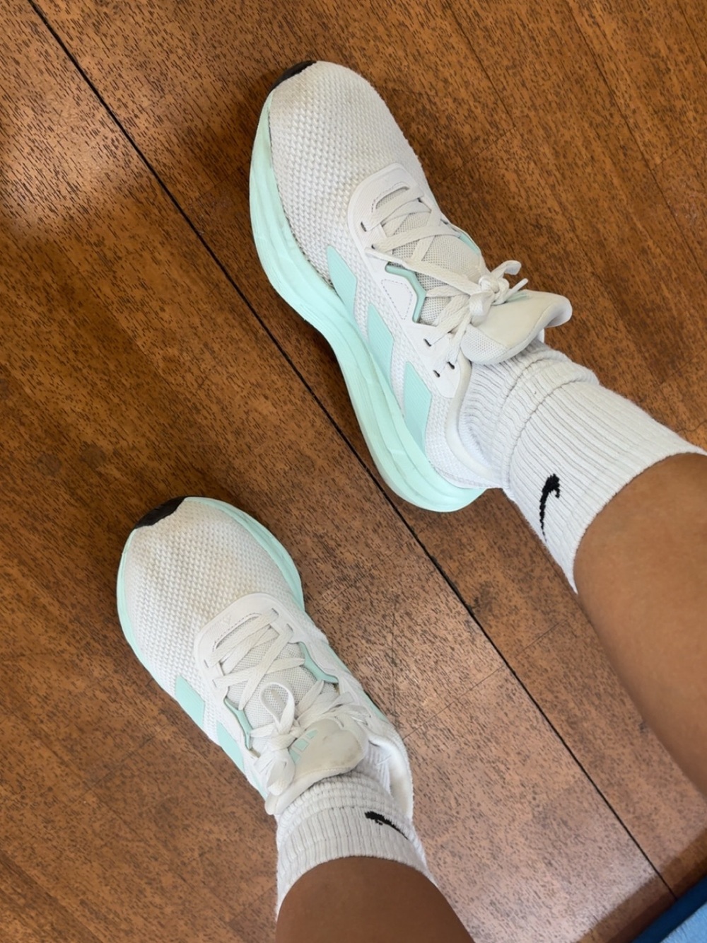 adidas White and Mint Sneakers